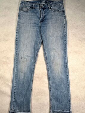 Lee Straight Leg Mid Rise Women's Size 33 X 27-28 Med Wash Fair Condition
